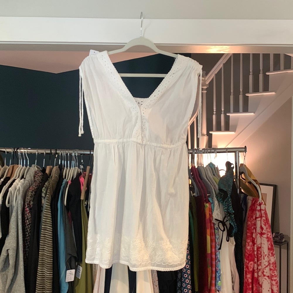 Cute beach coverup with lace detailing